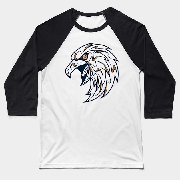 blue and bronze smart eagle, line Baseball T-Shirt by FamiFriki_V